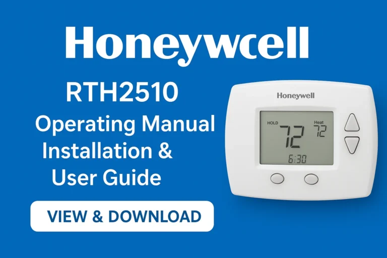 Honeywell RTH2510 Operating Manual / Installation & User Guide