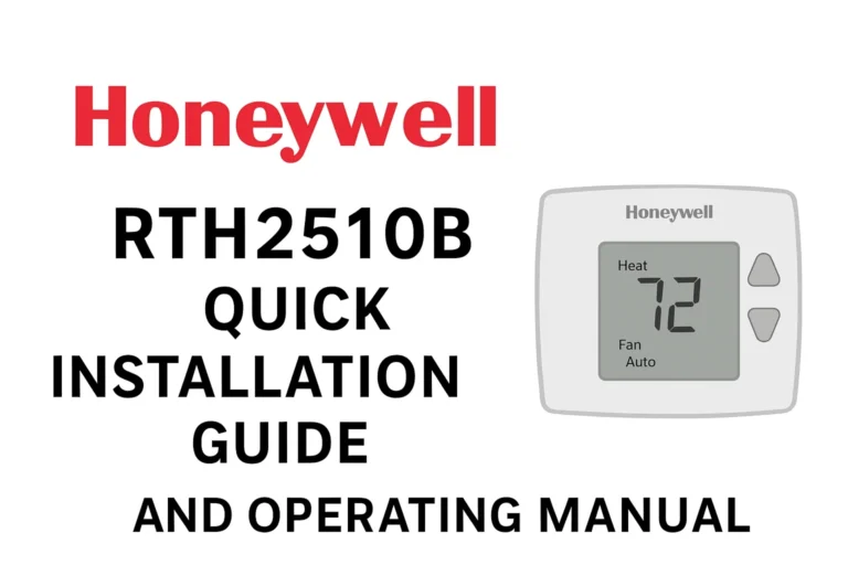 Honeywell RTH2510B Operating Manual / Installation & User Guide