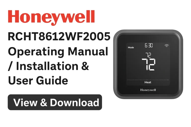 Honeywell RCHT8612WF2005 Operating Manual / Installation & User Guide
