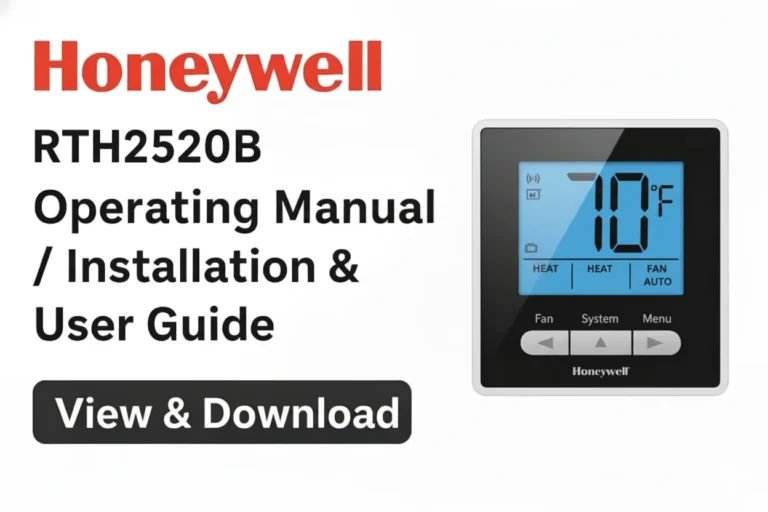 Honeywell RTH2520B Manual – Operating Manual / Installation & User Guide
