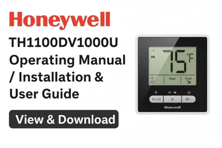 Honeywell TH1100DV1000U Operating Manual / Installation & User Guide