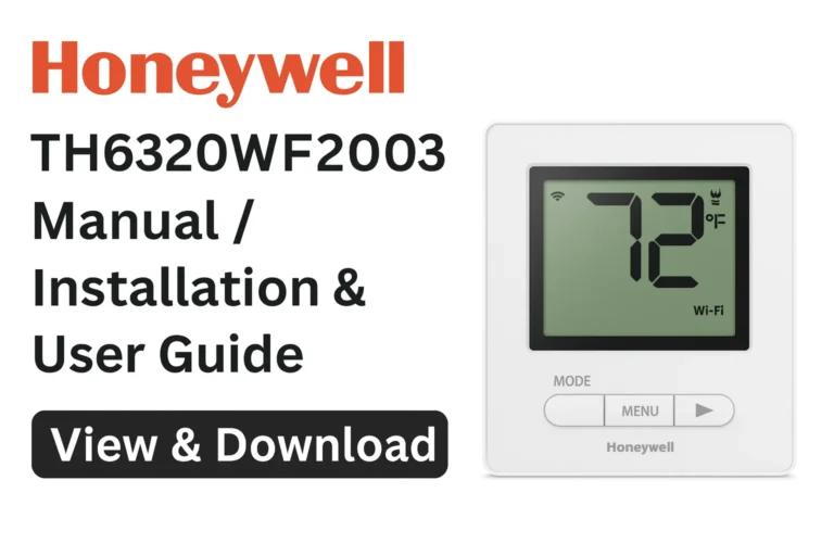 Honeywell TH6320WF2003 Manual – View & Download TH6320WF2003 User Guide (PDF)