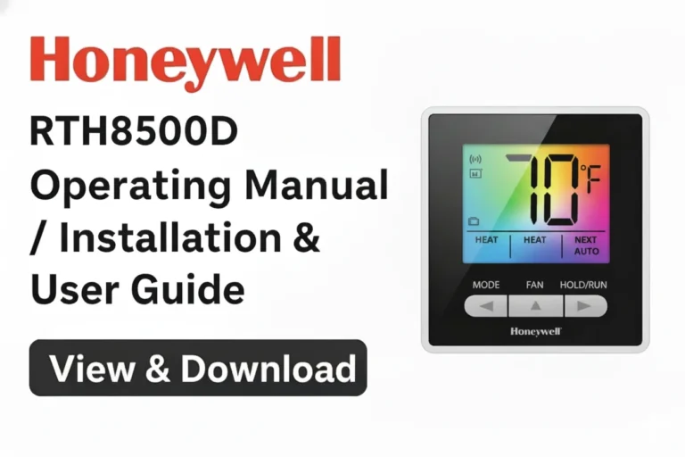 Honeywell RTH8500D Operating Manual / Installation & User Guide