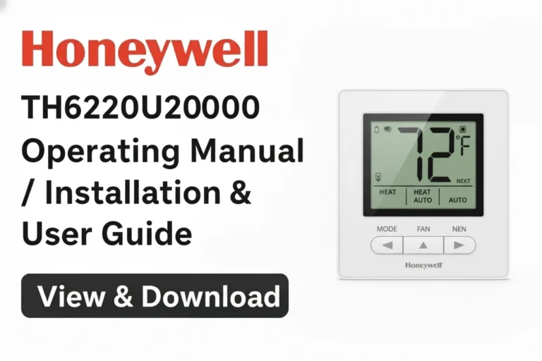 Honeywell TH6220U2000 Manual PDF – T6 Pro Thermostat Installation Guide