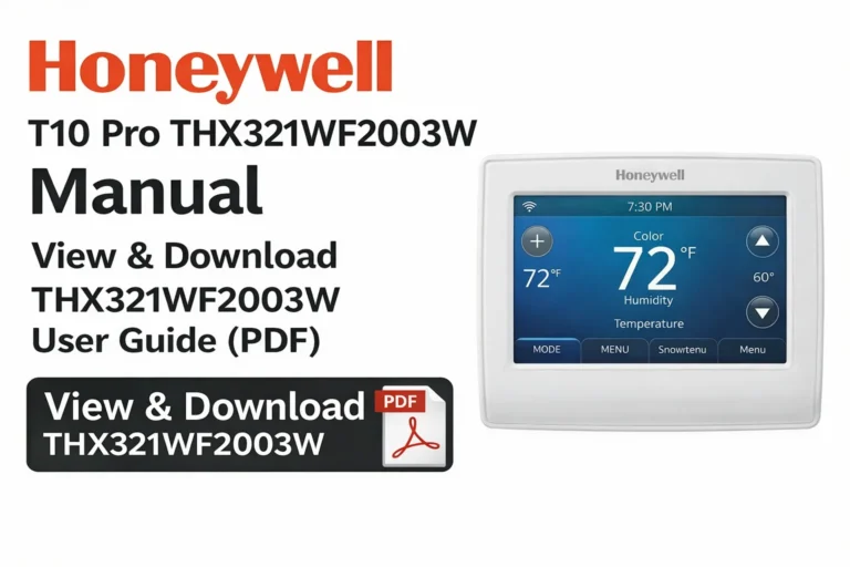 Honeywell T10 Pro THX321WF2003W Manual – View & Download THX321WF2003W User Guide (PDF)