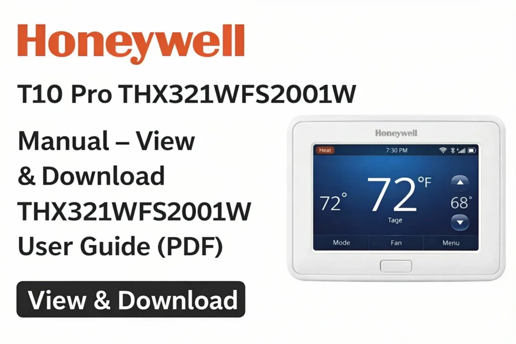 Honeywell T10 Pro THX321WFS2001W Manual – View & Download THX321WFS2001W User Guide (PDF)