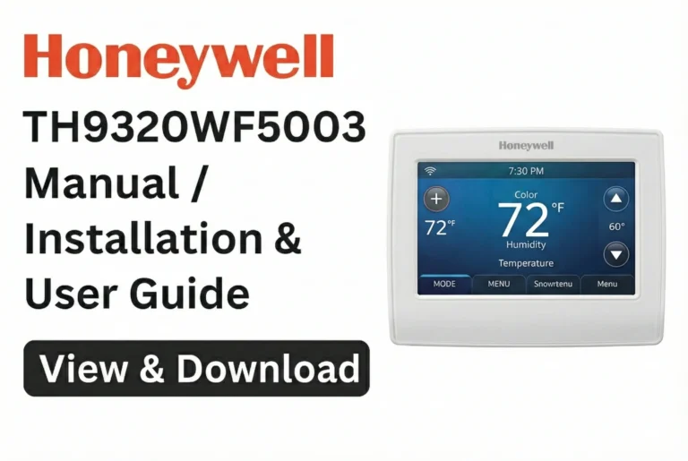 Honeywell TH9320WF5003 Manual – View & Download TH9320WF5003 User Guide (PDF)