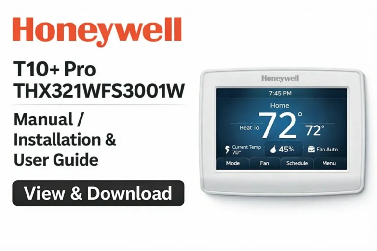 Honeywell T10+ Pro THX321WFS3001W Manual | PDF User & Install Guide