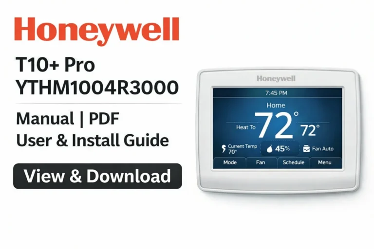Honeywell T10+ Pro YTHM1004R3000 Manual | PDF User & Install Guide