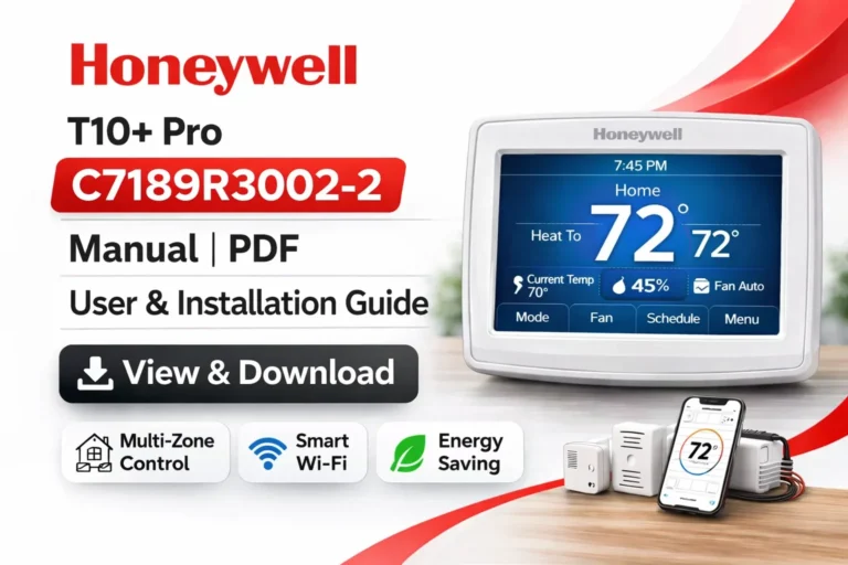 Honeywell T10+ Pro C7189R3002‑2 Manual | PDF User & Installation Guide
