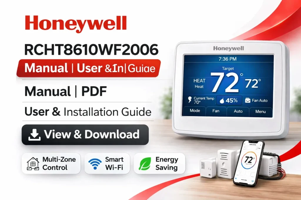 Honeywell RCHT8610WF2006 | RCHT8610WF2006 User Manual | PDF & Installation Guide